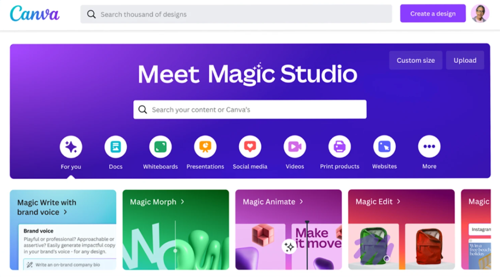 Canva, Best AI software for startups,  AI customer service tools,  AI marketing automation